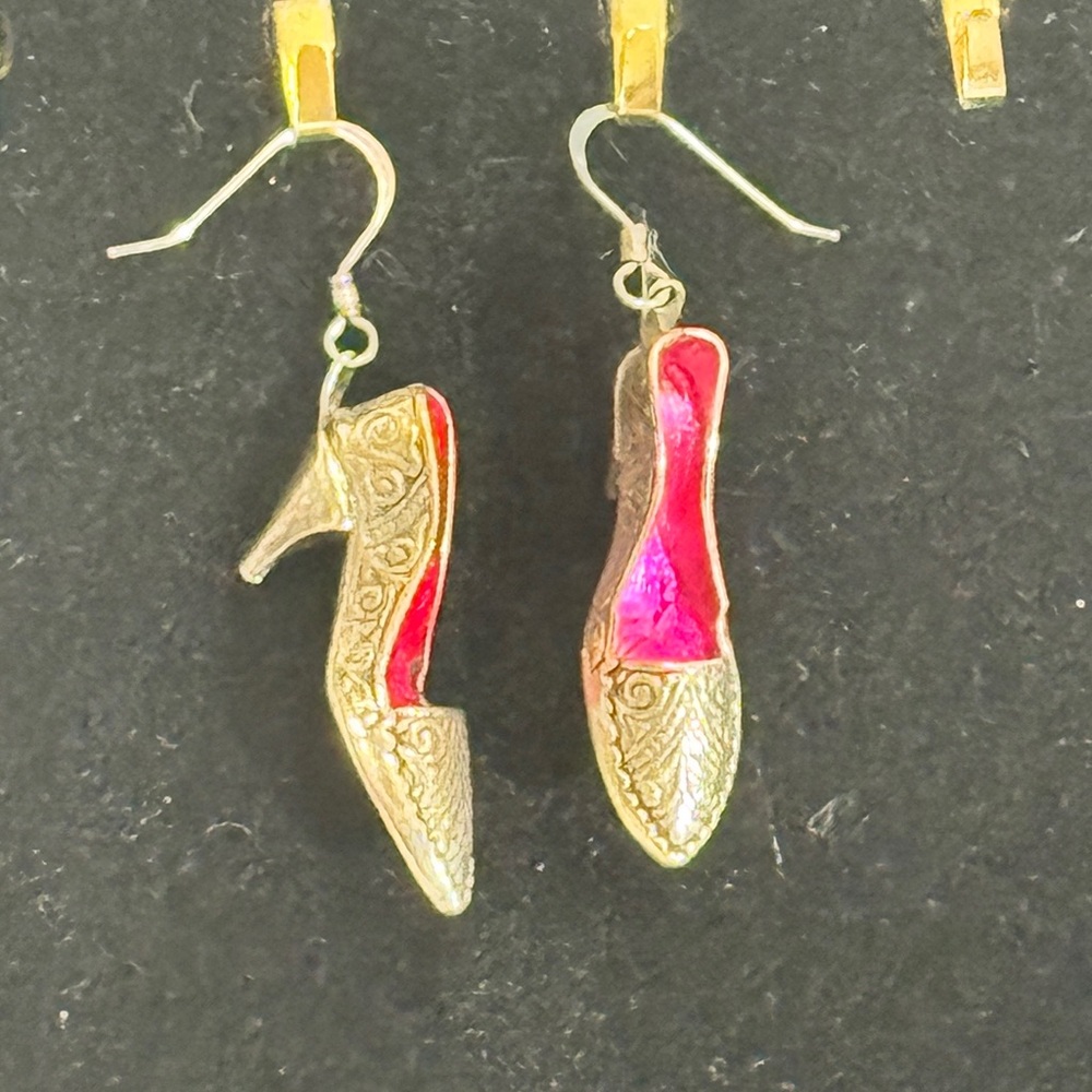 Vintage Sterling Dangle Earrings for Pierced Ears - Picture 2 of 5